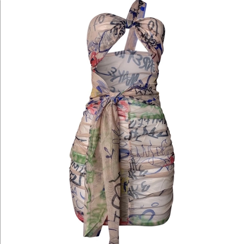 Statement mini graffiti dress